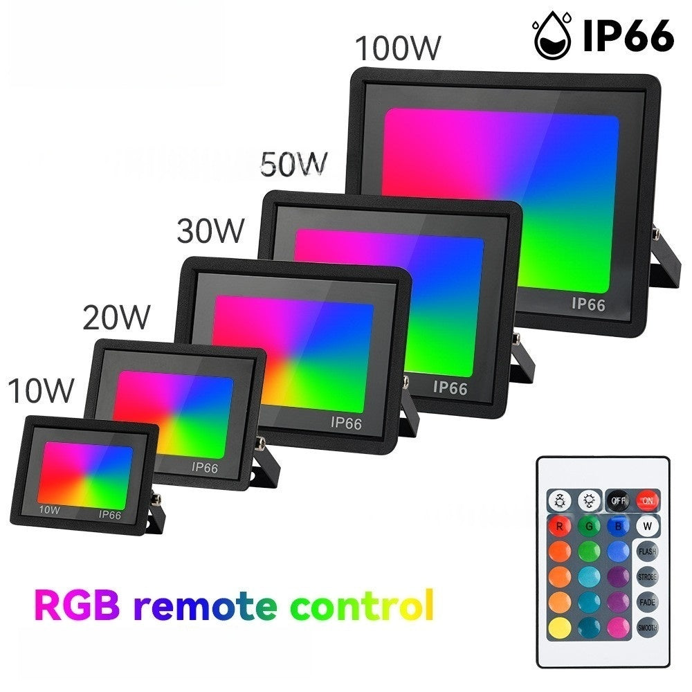 RGB-Farbwechsel-LED-Flutlicht mit Fernbedienung, IP65, wasserdicht