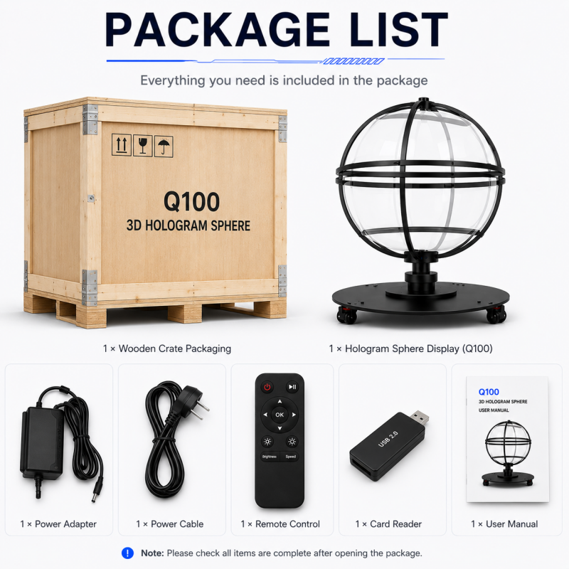 3D Hologram Fan Sphere (Holoball) 100cm (39.37") 360° LED Holographic Display | 3072 LEDs | WiFi APP Control | Commercial Advertising Display