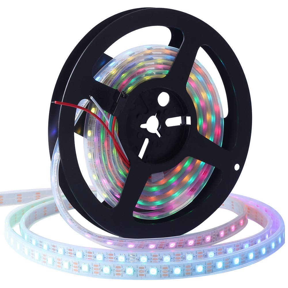 DC5V WS2812b RGBIC LED Strip Light - 10mm PCB | SMD5050 Individually Addressable | 30 / 60 / 96LEDs/M | White PCB |  IP00 / IP65 / IP67 | Flowing Multicolor LED Strip for Party, Decoration, Home DIY Lighting Projects | 5/50M