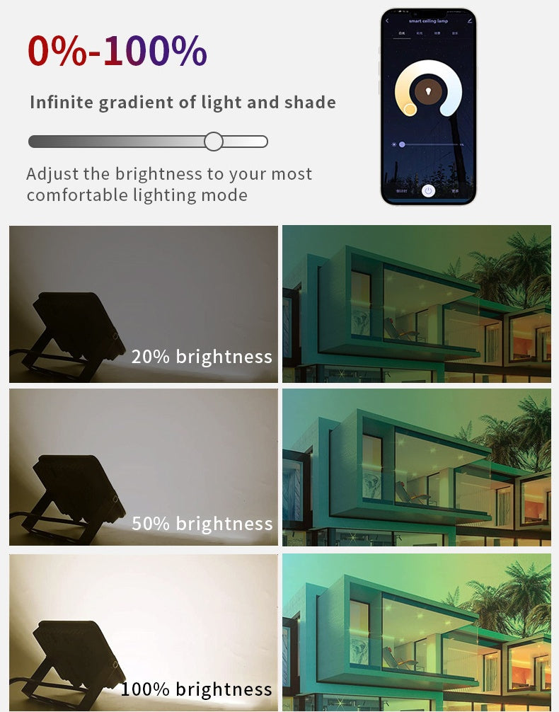 Lot de 2 projecteurs LED d'extérieur 30 W RGBCW, Wi-Fi, Bluetooth, RGBCW, 2 700 K-6 500 K, 16 millions de couleurs, éclairage paysager LED, étanchéité IP66
