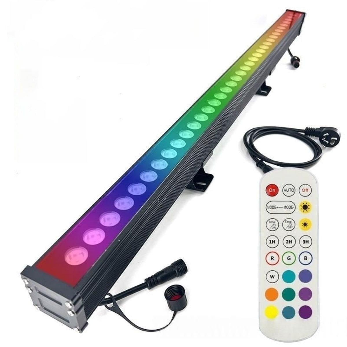 Linkable 7060 Linear RGB LED Wall Washer – 36W | AC110V / AC220V | Waterproof Color Changing Wall Wash Light | 24-Key RF Remote Control | for Indoor & Outdoor Architectural Lighting