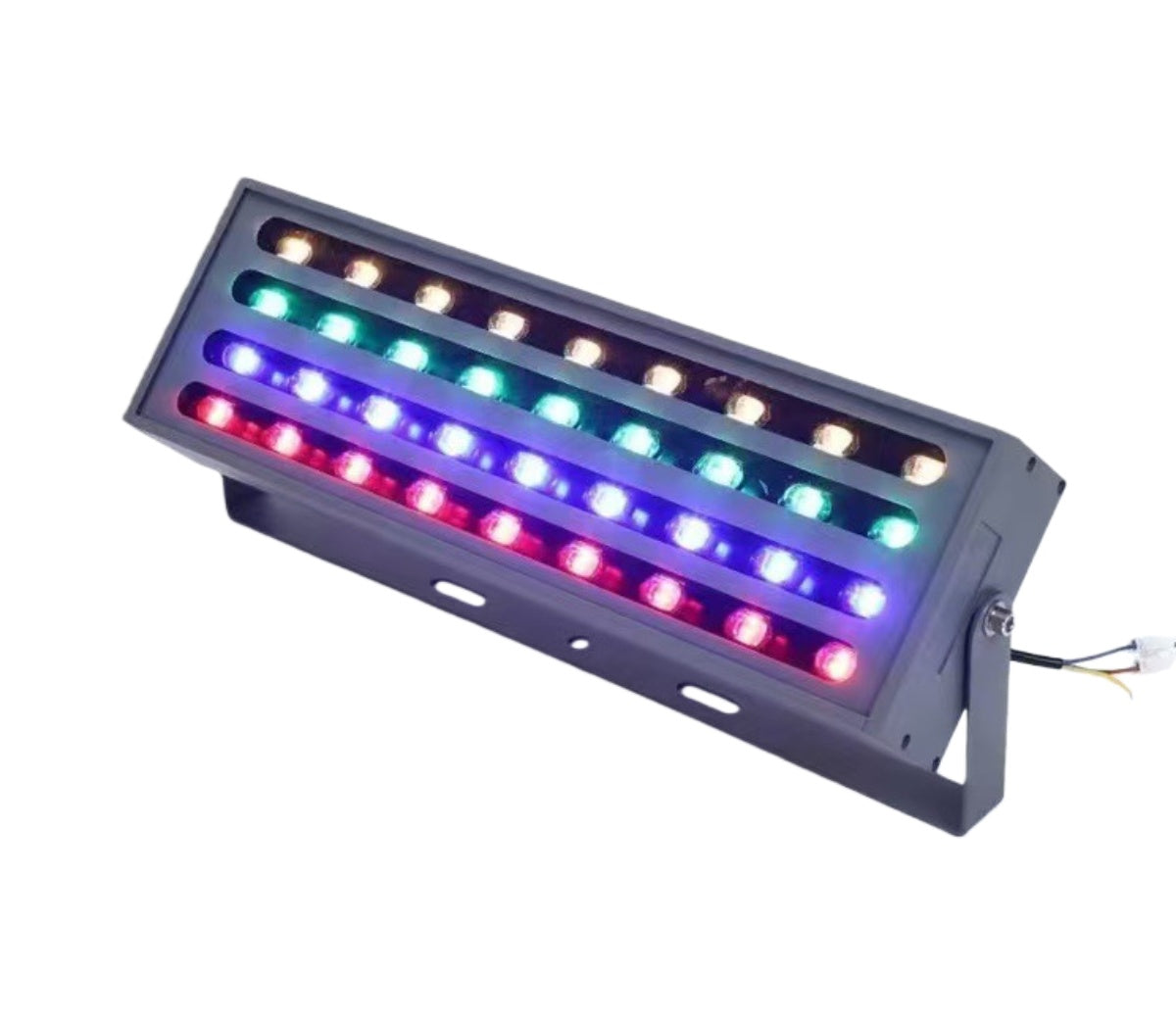 RGBW Rainbow Outdoor LED Flood Light, IP66 Waterproof Landscape Spotlight, 30W / 50W / 100W, AC 86–265V, Adjustable Bracket