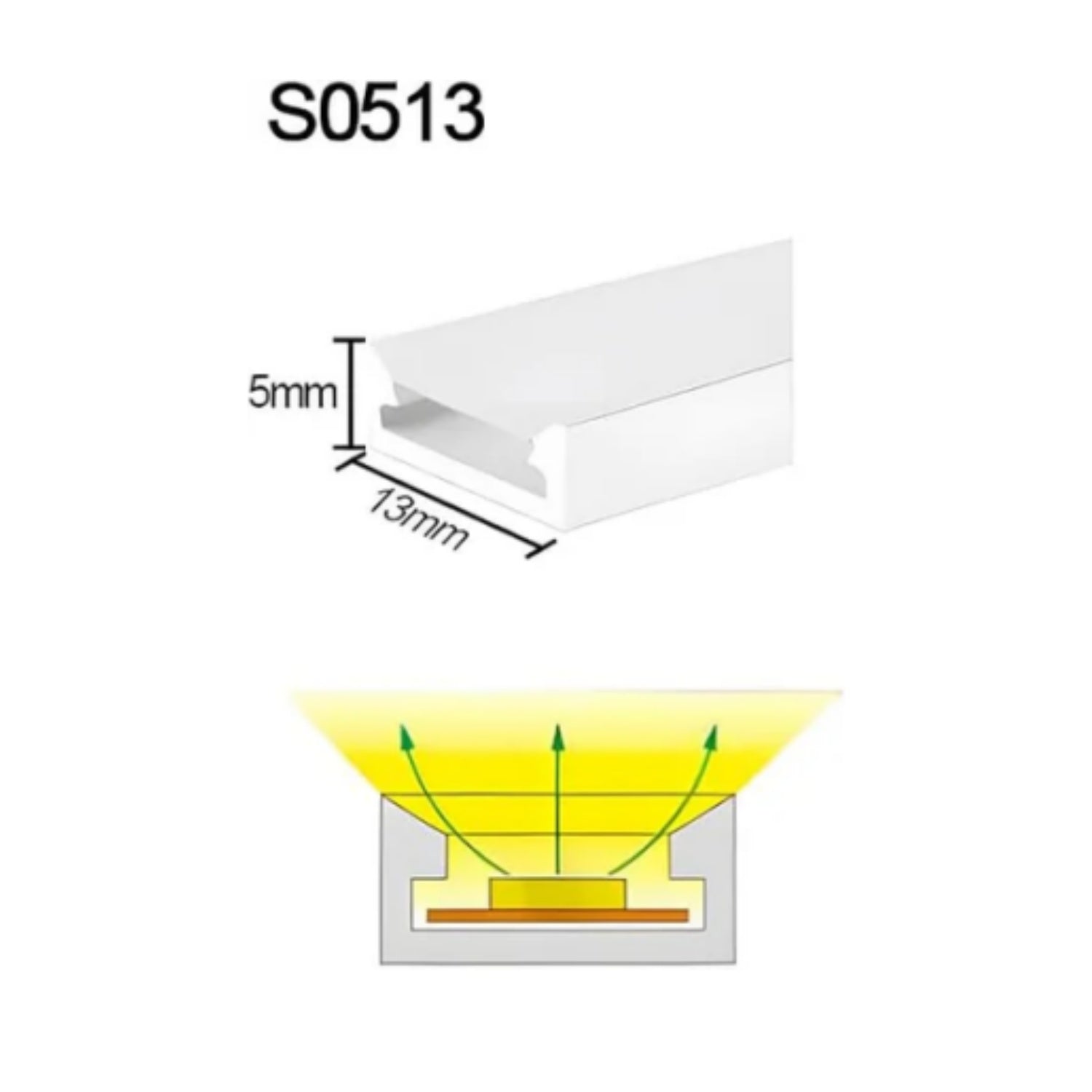 Neon Light Housing – S0513 | 5x13mm Silicone LED Channel System | IP67 Waterproof | 10mm PCB Width | 16.4FT/5M | Local Stock US/UK/DE