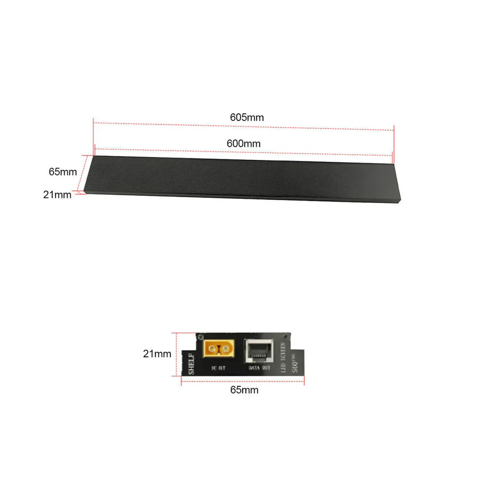 4er-Pack LED-Anzeigestreifen für Regale P1.25 | P1.875 60 mm (2,36 Zoll) hohe digitale Preisanzeige für Geschäfte