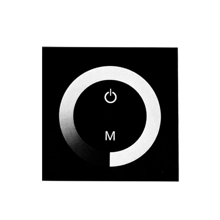 Panneau mural à variateur tactile pour bande LED monochrome – 12 V-24 V CC | Contrôleur de variateur tactile à anneau de couleur TM06 | Pour bandes LED