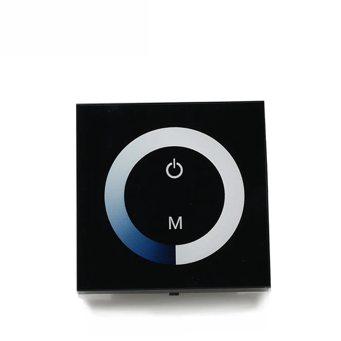 Panneau mural à variateur tactile pour bande LED monochrome – 12 V-24 V CC | Contrôleur de variateur tactile à anneau de couleur TM06 | Pour bandes LED