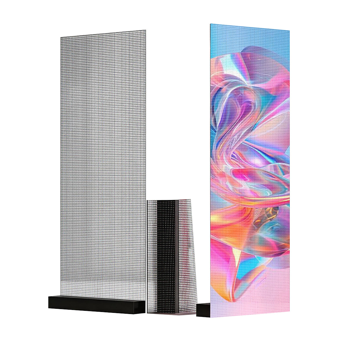 P10 Großes Panel Transparente selbstklebende LED-Folie – 400×1000 mm (15,75×39,37 Zoll) | 2000/4000 Nits | 94 % Transparenz Glasaufkleber-Display für Schaufensterfassaden und Glaswände | Mehrere Kit-Optionen | Plug &amp; Play