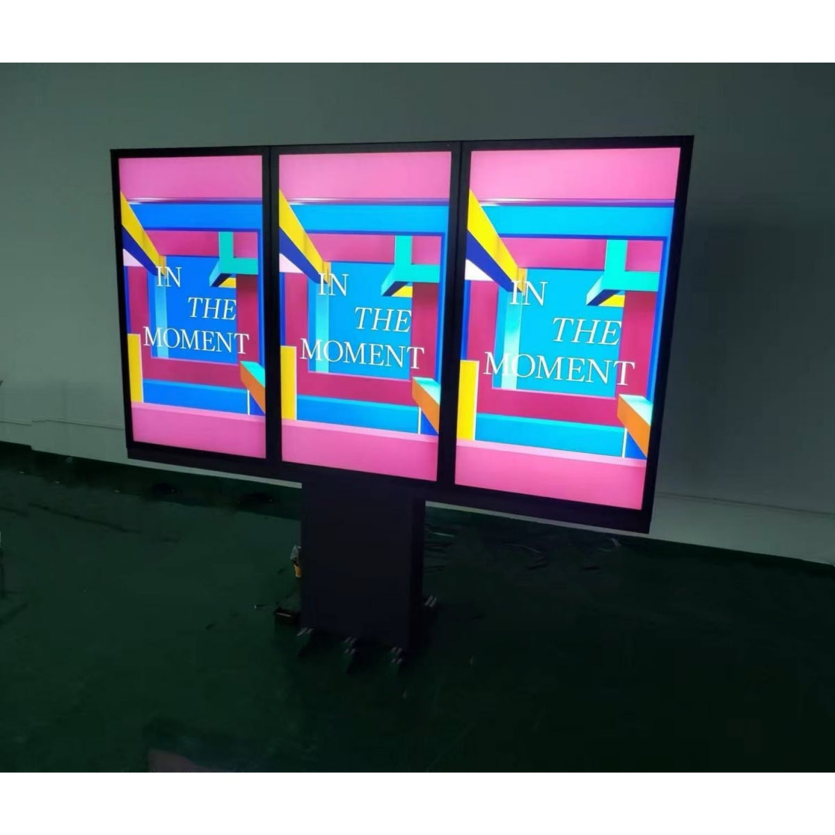 2500-Nit IP66 Outdoor High-Brightness LCD Digital Signage | Triple Side-by-Side Screens | 43", 49" & 55" | Floor-Standing | Optional Touchscreen