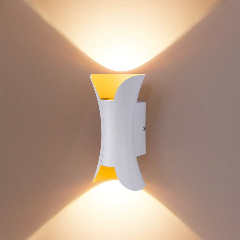 Waterproof LED Wall Light - 10W | 3000K / 6500K | White / Black / Black & Golden | Up & Down Outdoor Wall Sconce for Porch, Garden, Balcony & Indoor Decoration | Plastic Housing | IP65 | 4-Pack