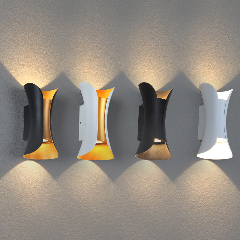 Waterproof LED Wall Light - 6W / 10W / 20W / 30W | 3000K / 6500K | White / Black / Black & Golden / White & Golden | Up & Down Outdoor Wall Sconce for Porch, Garden, Balcony & Indoor Decoration | Aluminum Housing | IP65 | 2-Pack