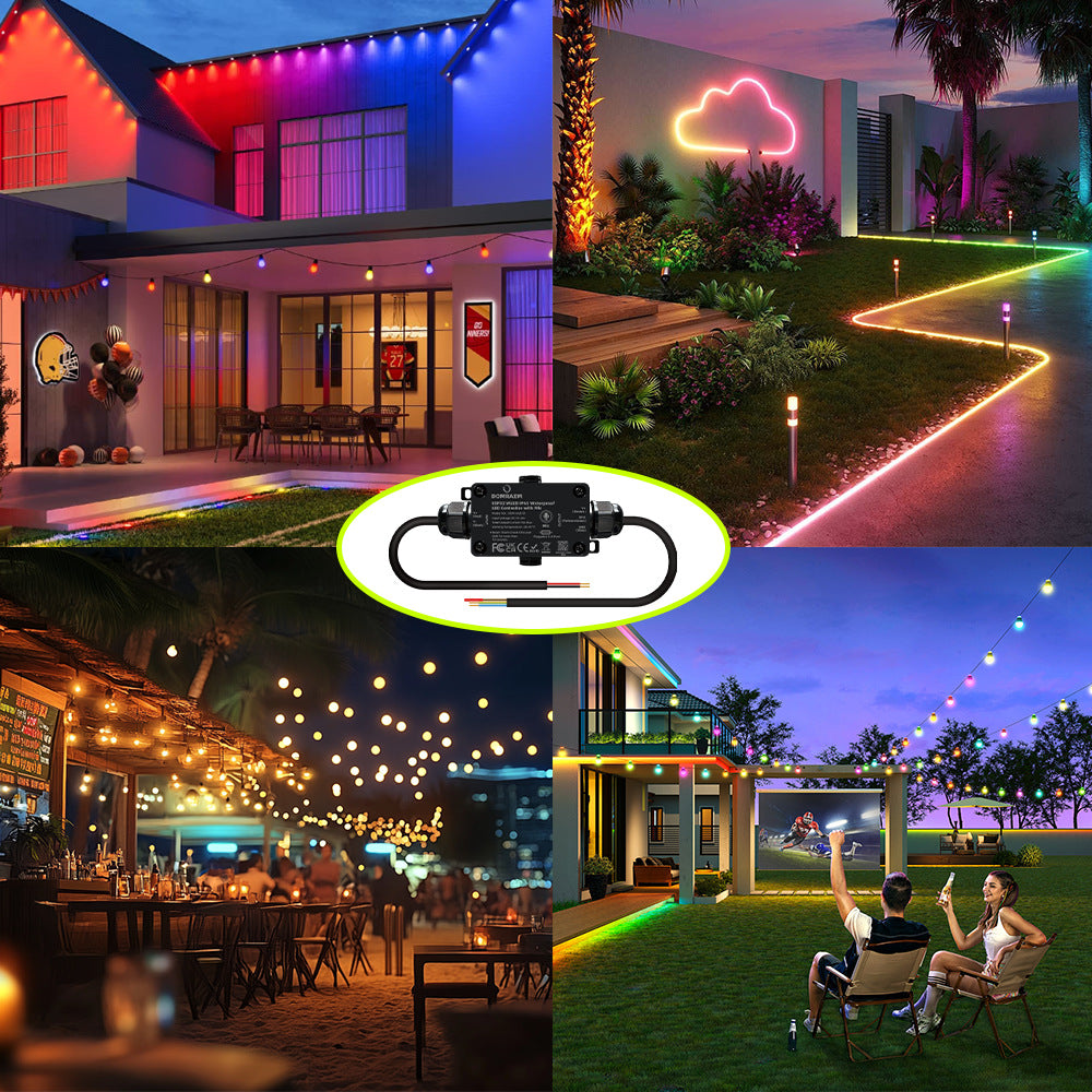 ESP32 WLED IP65 Waterproof Addressable LED Strip Controller | 5V/12V/24V | Single 15A / Dual 20A Output | Music Mic | Home Assistant & Alexa Compatible
