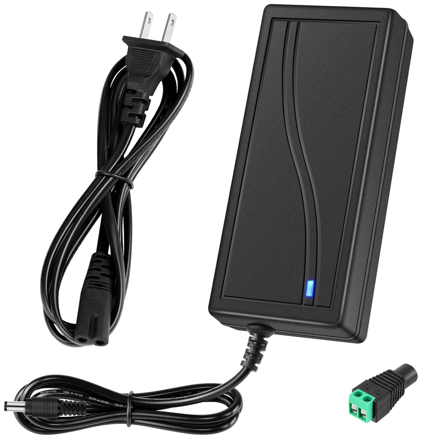 DC 24V Desktop Power Supply Adapter 60W–120W, AC 100–240V Input, Switching Transformer Charger with US Plug — for LED Strip Lights, 3D Printers, CCTV, and Electronics