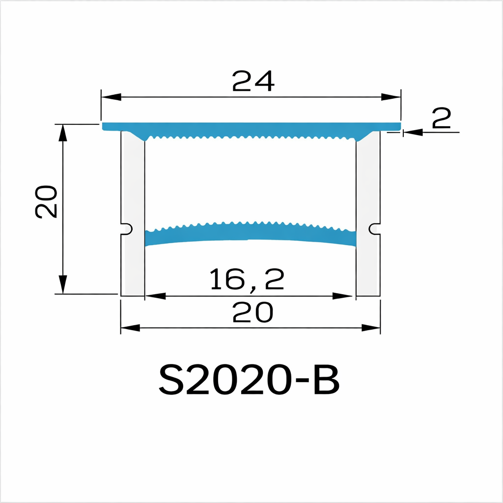 Neonlichtgehäuse – S2020 Schwarz | 20x20mm Silikon-LED-Kanalsystem | IP67 wasserdicht | 12mm Leiterplattenbreite | 164FT/50M | Lagerbestand US/UK/DE