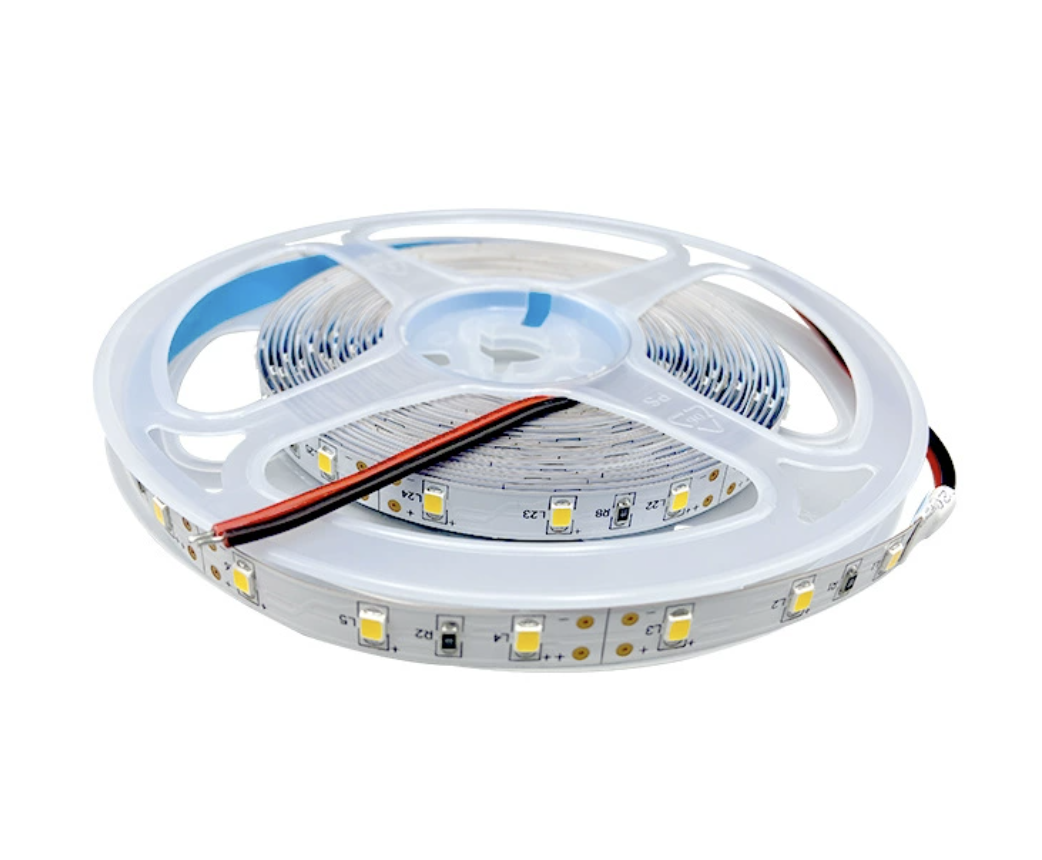 DC12V SMD2835 Single Color LED Strip Light – 60 LEDs/m | 8mm PCB | 0.2W per LED | High Brightness | IP00 / IP67 | Warm White / Natural White / Cool White / Blue | for Mirror, Kitchen Cabinet, Bedroom | 5/50M
