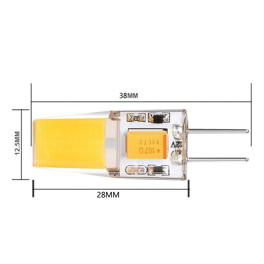 10 Pack G4 LED Light Bulb Bi-Pin base Silicon Encapsulation 12V 2 Watt 1505 COB LEDs CRI>80 160-180Lumen AC/DC 10-20V 20W Equivalent Halogen LED Replacement