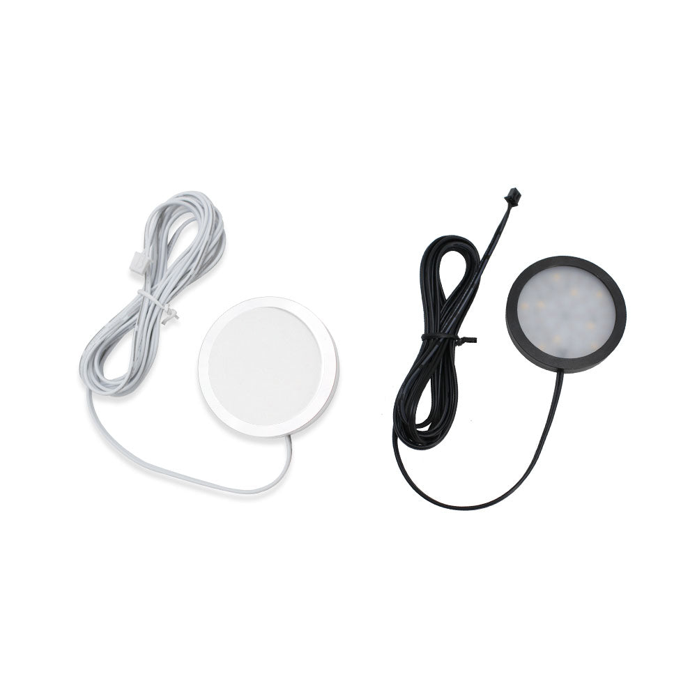 A-Series 3 Pack (3*2W) Dimmable CRI 90 Ultra Thin LED Under Cabinet Puck Lights With Dimmer & Power Adapter,  All Accessories Included
