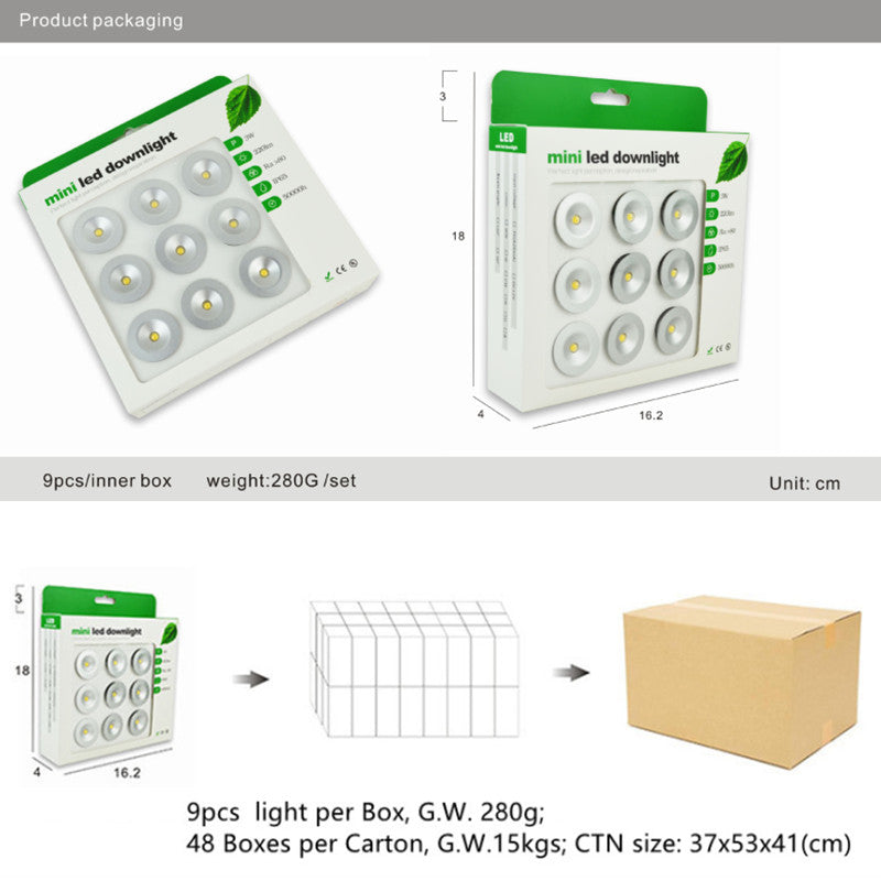 Lot de 9 mini spots LED étanches de 2,5 cm, 1 W, certifiés IP65, éclairage d'extérieur encastré en forme d'étoile