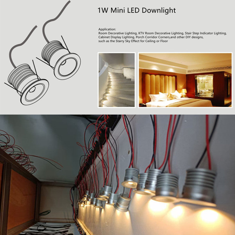 Lot de 9 mini spots LED étanches de 2,5 cm, 1 W, certifiés IP65, éclairage d'extérieur encastré en forme d'étoile