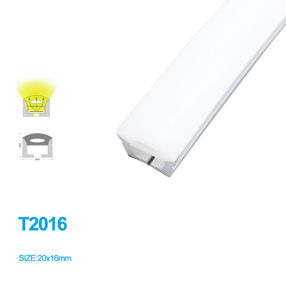 Boîtier pour néon – S1620 | Système de canaux LED en silicone 16 x 20 mm | Étanchéité IP67 | Largeur du circuit imprimé 10 mm | 50 m | Stock local États-Unis, Royaume-Uni et Allemagne