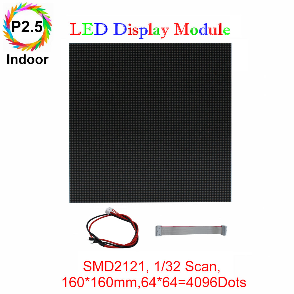 M-ID2.5 P2.5 Indoor LED Module,Full RGB 2.5mm Pixel Pitch LED Display Tile in 160*160mm with 4096 dots, 1/32 Scan, 800 Nits for indoor Display