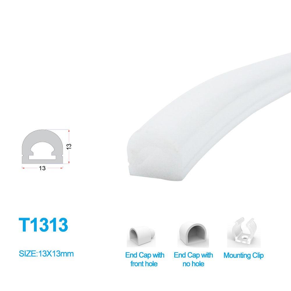 Neonlichtgehäuse – S1313 | 13x13mm Silikon-LED-Kanalsystem | IP67 wasserdicht | 8mm Leiterplattenbreite | 164FT/50M | Lagerbestand US/UK/DE
