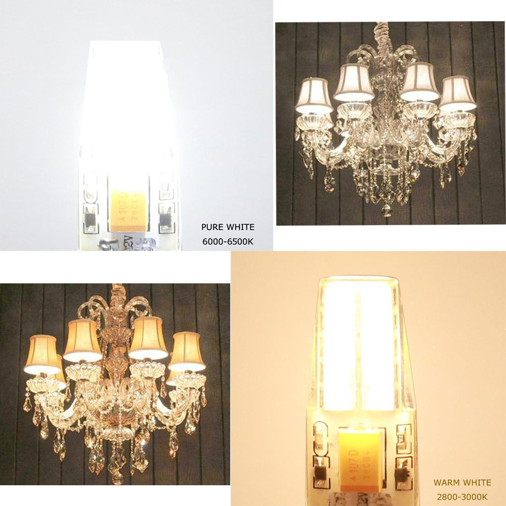 Lot de 10 ampoules LED G4 à culot à deux broches, encapsulation en silicone, 12 V, 2 W, IRC > 80, 200-220 lumens, 10 LED 2835, AC/DC 10-20 V, équivalent 20 W, LED halogène de remplacement