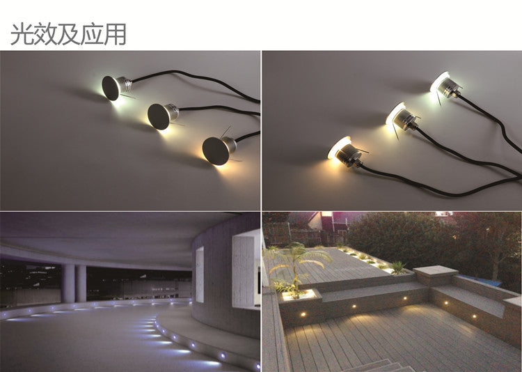 8er-Pack 1W 12-24V DC IP67 Outdoor Moonlight LED Deck Light LED Corner Light für Korridorstufen