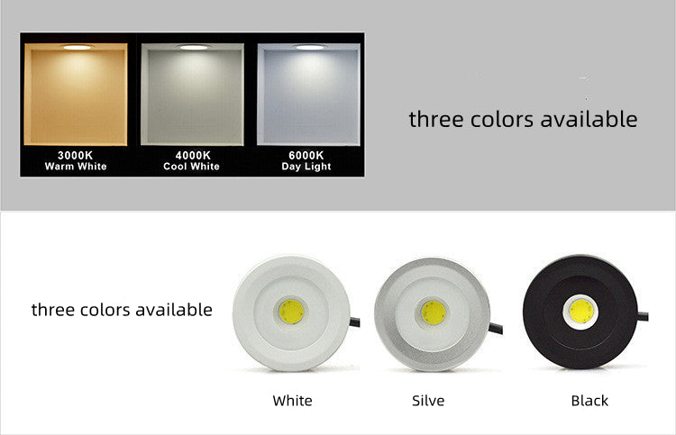 2 Pack Waterproof LED Puck Lights – 3W | Warm / Daylight White | White / Silver / Black | Hardwired | Dimmable with Compatible Dimmer | AC 110V / 220V | Adhesive Mount
