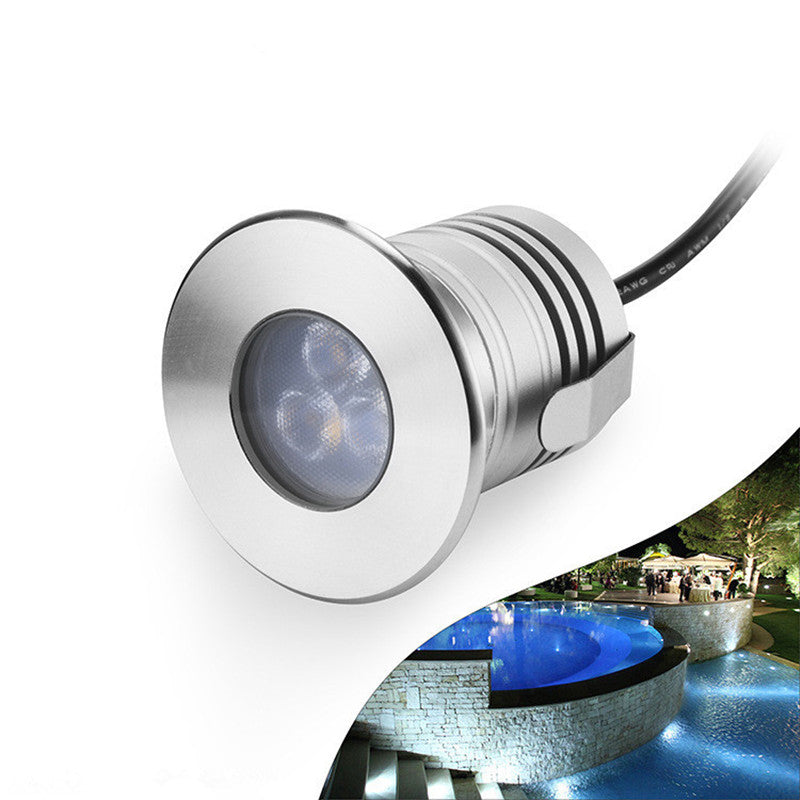Lot de 8 lampes LED sous-marines pour piscine, 3 W, 12 V-24 V CC, étanches IP68, en acier inoxydable et aluminium, pour piscines creusées, bassins, fontaines et escaliers.