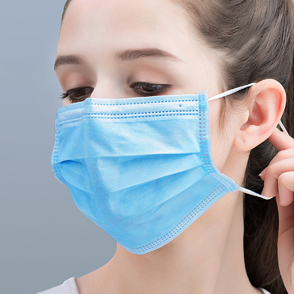 Lot de 50 masques faciaux BFE95 %, filtre en coton 3 plis, protection médicale et sanitaire contre la poussière et les germes