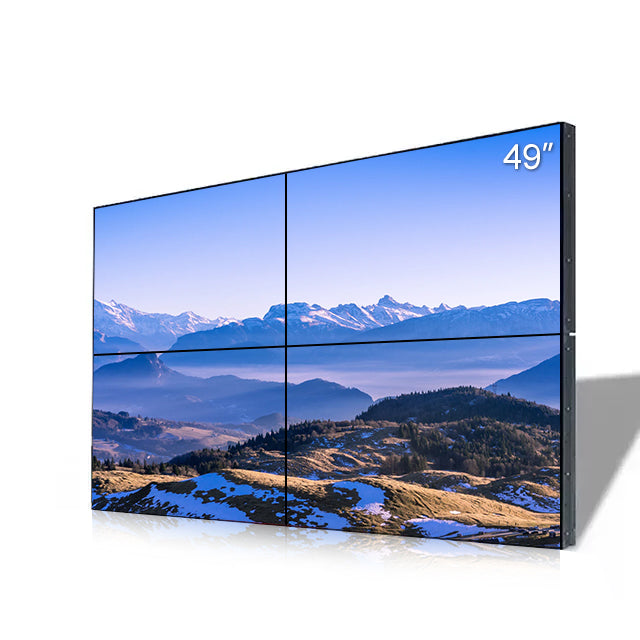 49-Zoll-BOE-LCD-Videowand – 2x2-Kit (4 Panele) | 1920 x 1080 FHD | 500 Nits | Ultraschmaler Rahmen 3,5 mm | HDMI-Spleißer + Wandhalterung im Lieferumfang enthalten