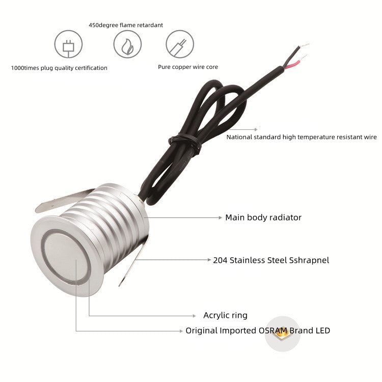 8PCS Pack DC12V-24V 1W/3W IP67 Outdoor Wasserdichte LED Wand Licht Korridor Leiter Schritt LED Lichter