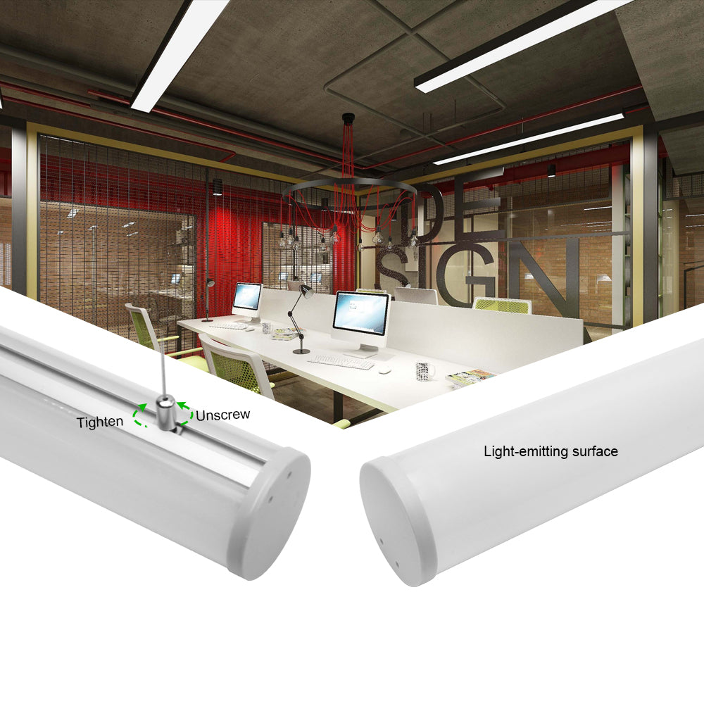Round Extruded Suspended Linear LED Aluminum Profile D60-B – 60mm Dia| 30mm Inner Width | Silver | Milky White Cover | With Installation Accessories | – 1m / 2m | 20 / 50-Pack