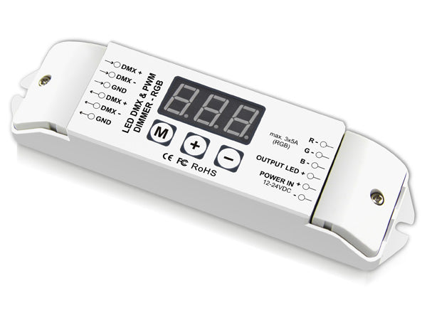 BC-833 DC 12V-24V Constant Voltage 3CH DMX512 Decoder for RGB LED Lights