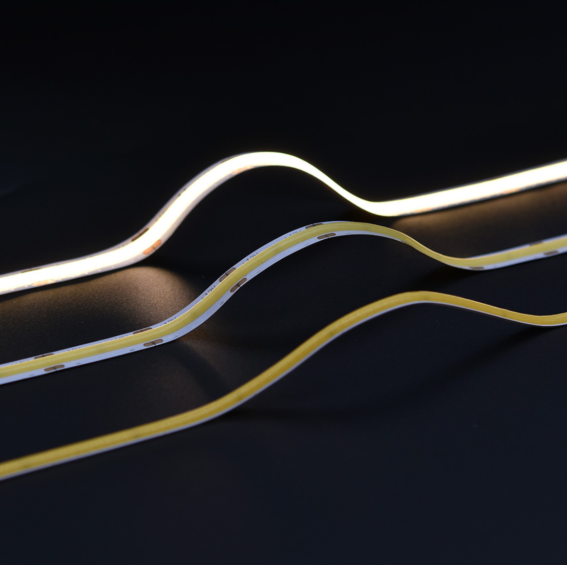 8MM Wide COB Flexible LED Strip Light - 12V / 24V | 320 / 480 / 512 LEDs/M | 3000K / 4000K / 6500K / Red / Blue / Green / Pink / Yellow | 8mm PCB | CRI 80+ | Dot-Free Continuous Lighting | Non-Waterproof | for Cabinets,Kitchen Office Lighting | 5/50M