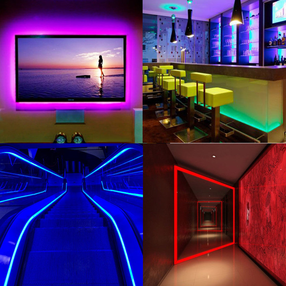 Bande LED multicolore FCOB 5 m, 840 LED/m, 14 W/m, 24 V, sans points, RVB