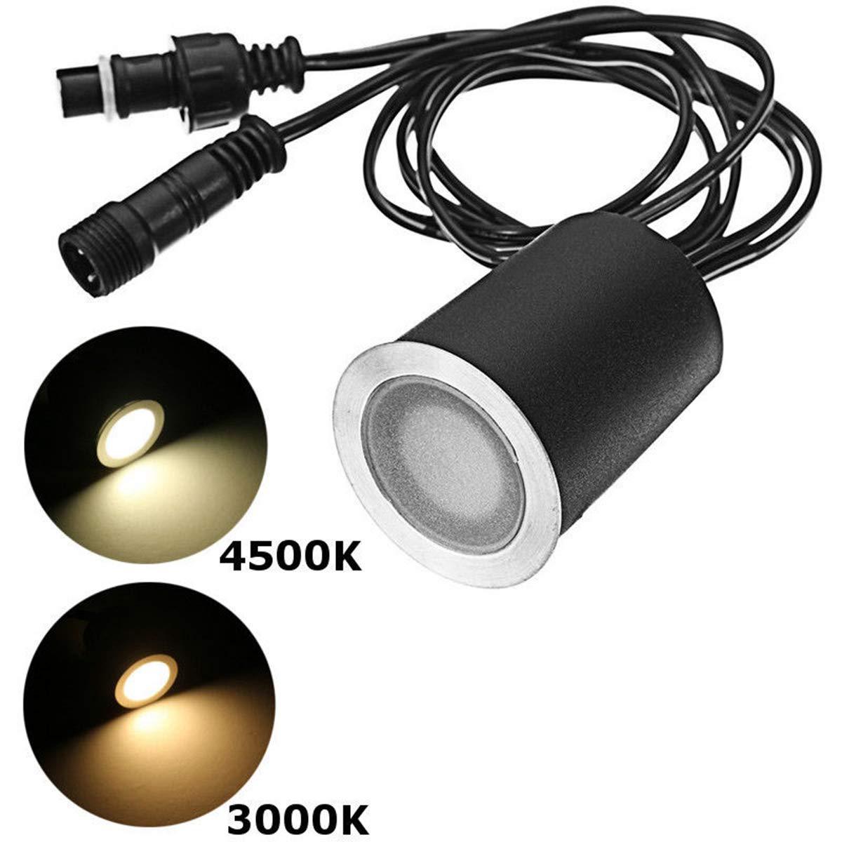 10/16-Pack Recessed LED Deck Lights – 0.6W Each | Warm White / Natural White  | AC100–265V Input with Power Adapter | US / EU / UK / AU Plug Options | IP67 Waterproof Inground Step Lights Kit for Deck, Garden, Yard, Stairs & Pathway Lighting