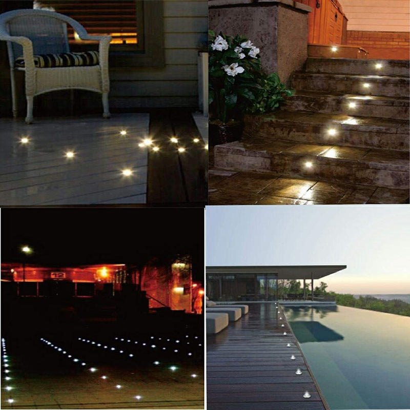 Lot de 16 spots LED encastrés pour terrasse, étanches IP67, pour jardin, cour, escaliers, salle de bain et cuisine