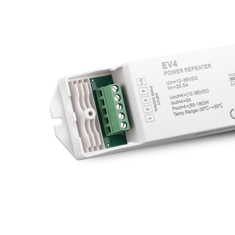 EV4 RGBW/RGBWW Verstärker-Repeater – DC12V-36V | 4-Kanal-Signalverstärker für LED-Streifen