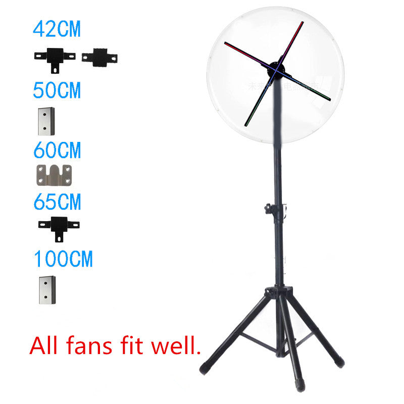 Options de support et de montage pour ventilateur holographique 3D de la série F | Support au sol/au plafond (sans boîtier) | Compatible avec la série F ≤ 100 cm (39,4 pouces) | Finition noire