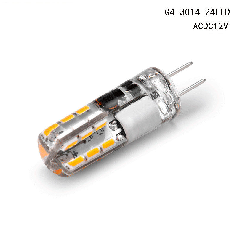 Lot de 10 ampoules LED G4 à encapsulation silicone à deux broches, 12 V, 1,5 W, SMD3014, 24 LED, équivalent halogène 10 W