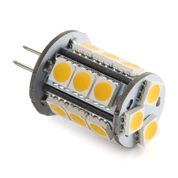 4 Pack 2 Watt (20Watt Equivalent) DC12V Tower type G4 Bi-pin base Lamps with 18 pcs Tri-Chip LED SMD5050
