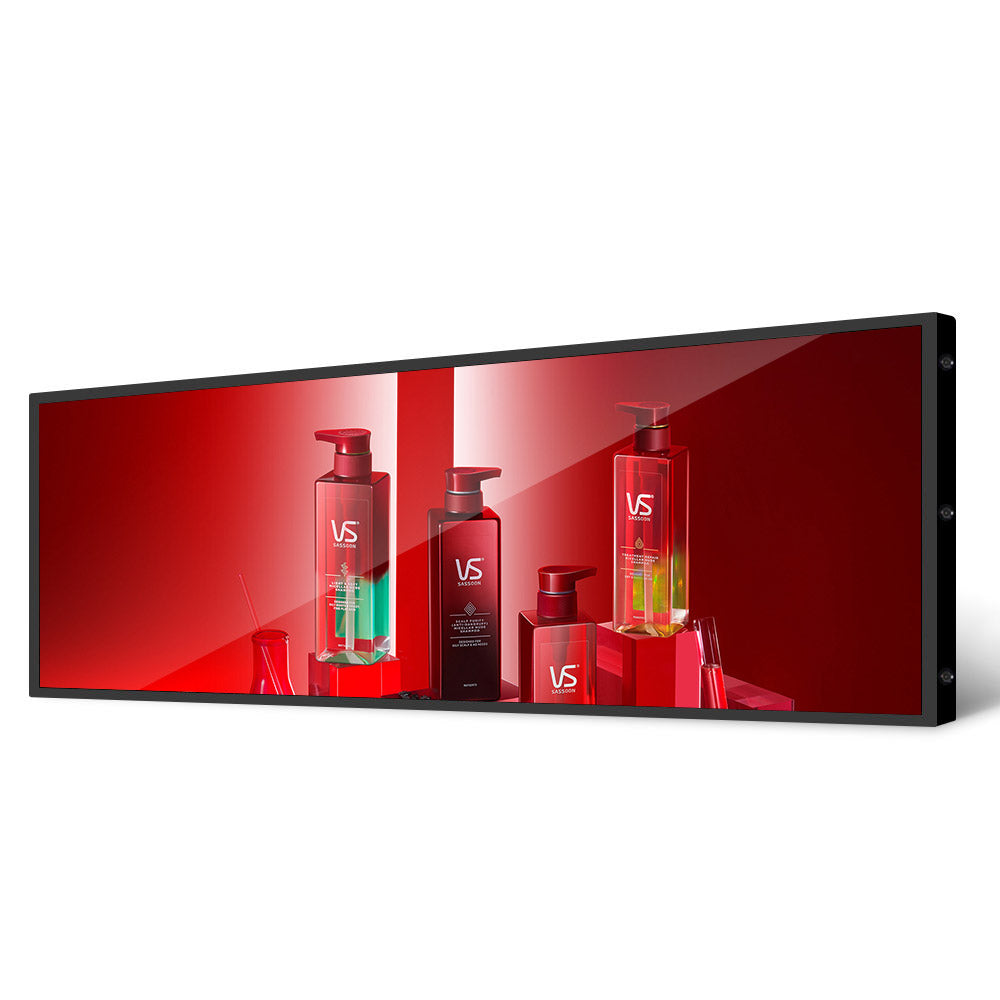 66.4 Inch (1650×348mm Viewable) Commercial Stretched LCD Bar Display | Ultra-Wide Android Shelf Screen | Cloud / USB / Mobile Playback