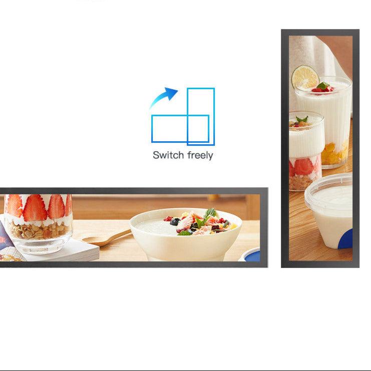 49.5 Inch (1210×340mm Viewable) Ultra-Wide Stretched LCD Shelf Display | Android Bar Screen | Cloud Platform & USB Playback