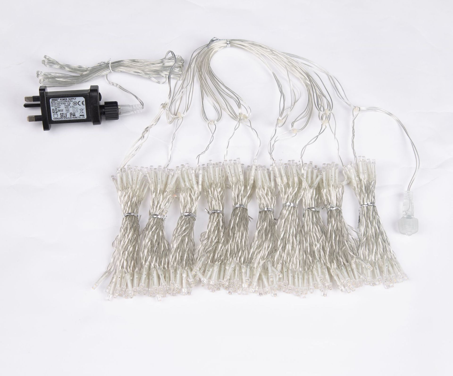 Lot de 2 guirlandes lumineuses à 300 LED, 3 x 3 m, 8 modes d'éclairage, certifiées IP44, étanches, pour Noël, fête, mariage, décoration murale extérieure et intérieure