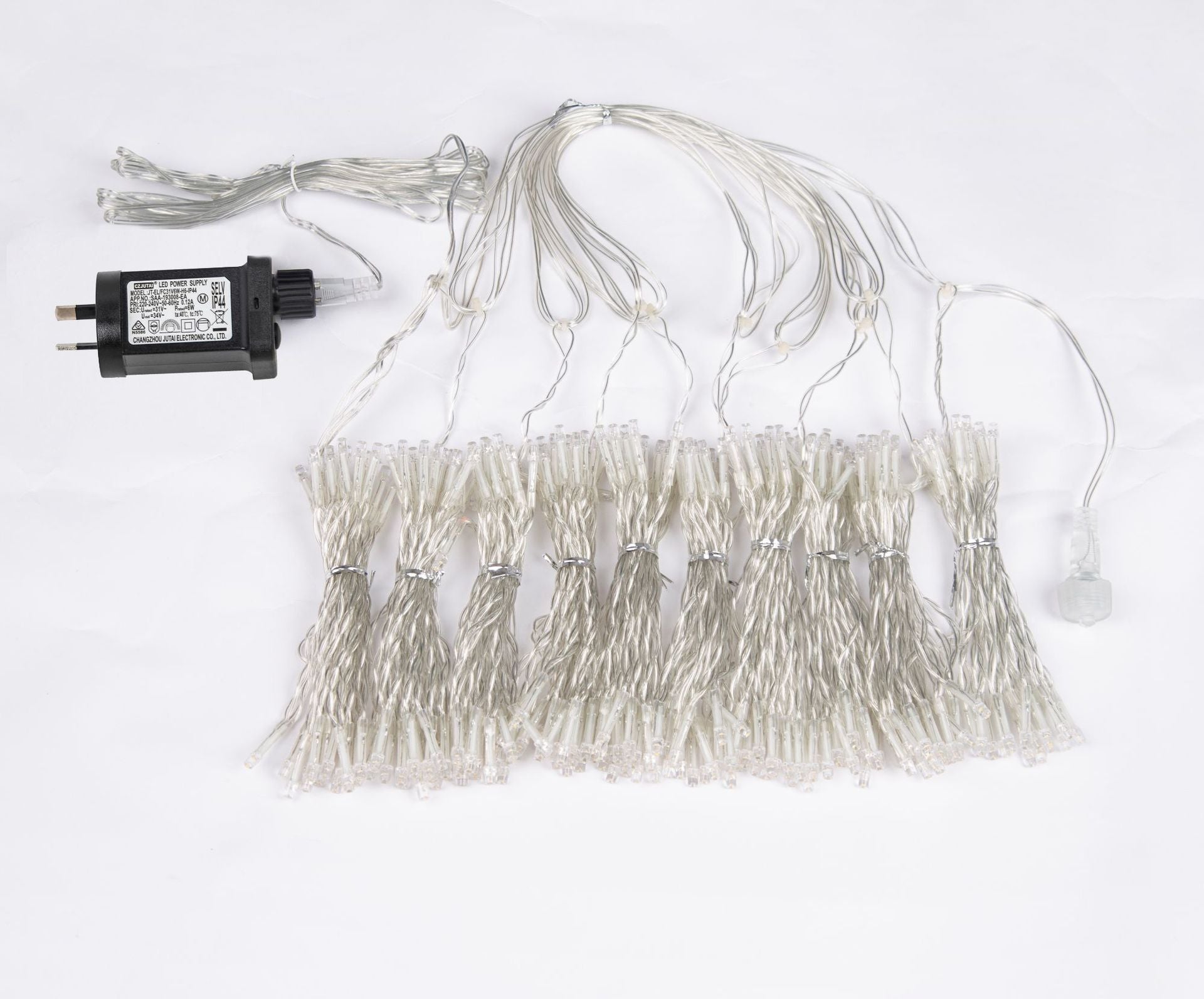 Lot de 2 guirlandes lumineuses à 300 LED, 3 x 3 m, 8 modes d'éclairage, certifiées IP44, étanches, pour Noël, fête, mariage, décoration murale extérieure et intérieure