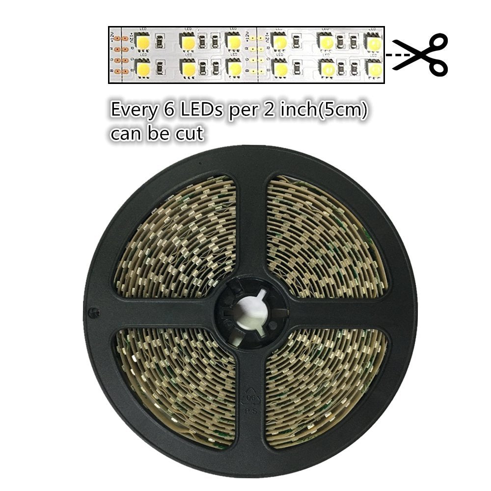 635nm SMD2835 DC12V Infrared LED Strip Light – Visible Red for Indicators & Lighting, 60/120/240 LEDs/m, 5/50 Meters, IP00/IP65