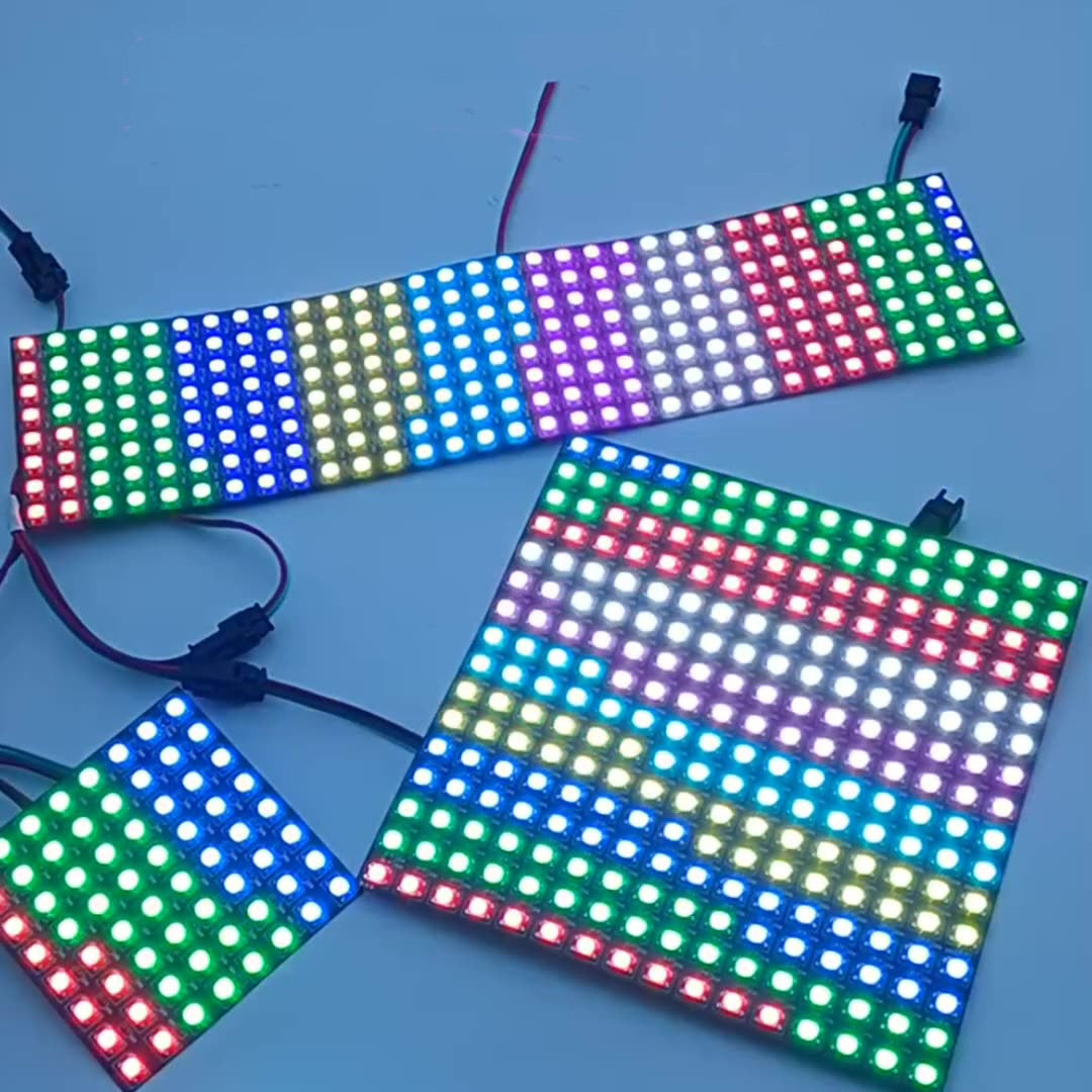 LED Matrix Screen WS2812B Digital Flexible LED Panel SMD5050 RGB Individually Addressable Full Dream Color DC5V