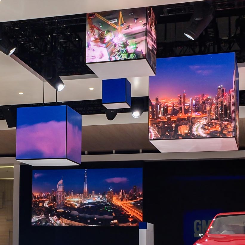 MC Series Multi-Option Magic Cubic LED Display – 320–640mm | P1.8 / P2.5 / P3.91 | 5/6-Face | Indoor & Outdoor | Display Cube for Retail & Events