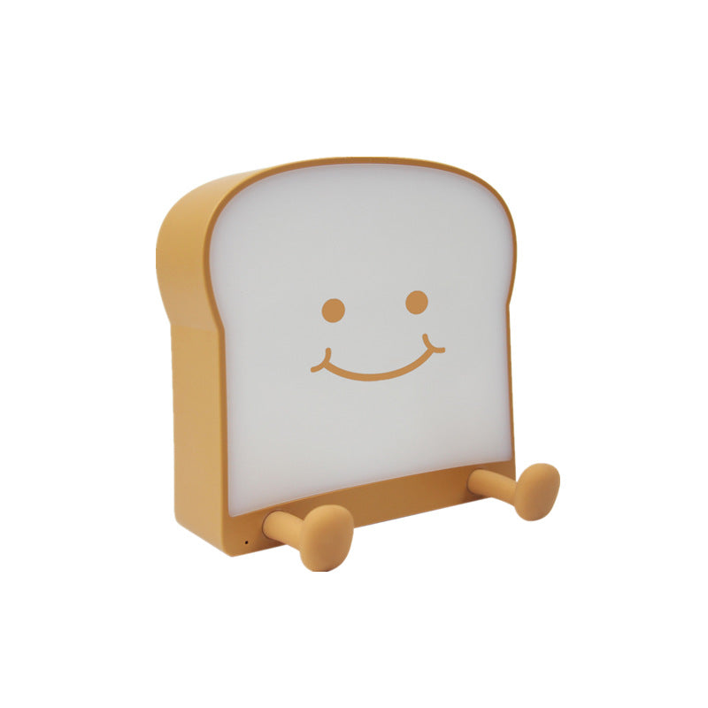 Meme Toast Bread LED Night Light – Rechargeable Bedside Nursery Lamp with Phone Stand